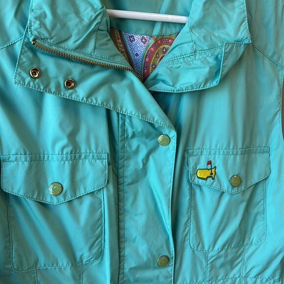 Masters Magnolia Lane Aqua Vest large zipper - Picture 2 of 6